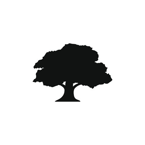 oak tree silhouette vector design for logo icon 6721935 Vector Art at ...