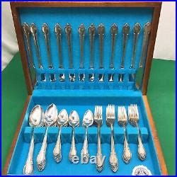 71 Pieces 1847 Rogers Bros Silverware Flatware Set Remembrance w Case ...