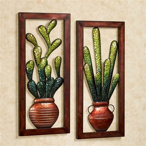 Large Metal Cactus Wall Art Hummingbird Cactus Iii 3-d Metal Wall Art ...