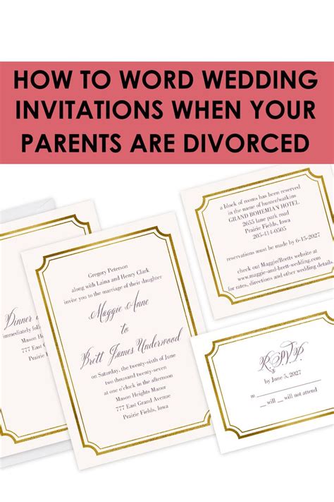 How to Word Wedding Invitations When Your Parents Are Divorced | Wedding invitation wording ...