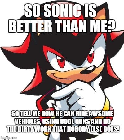 So sonic is better than me? | Shadow The Hedgehog | Know Your Meme