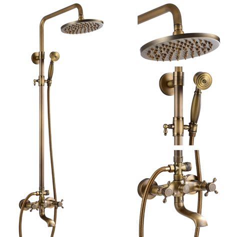 Buy Antique Brass Bathroom Shower Fixture 8-inch Rainfall Shower Head ...