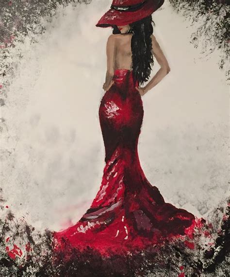 Paintings Of Women In Red Dresses