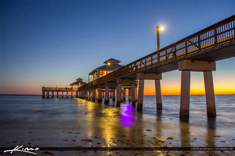 Fort Myers Beach Pier Florida After Sunset | HDR Photography by Captain ...