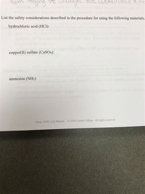 Solved List the safety considerations described in the | Chegg.com