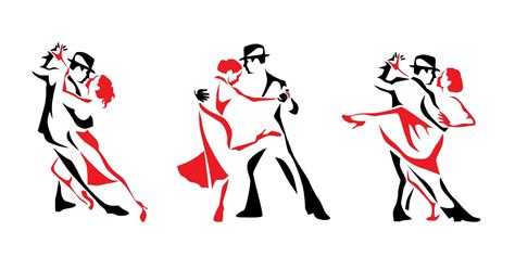 Tango Dancing Couple Logo Set 9318407 Vector Art at Vecteezy