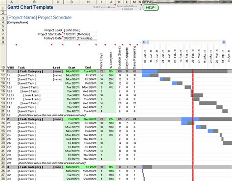 Free Gantt Chart Template for Excel