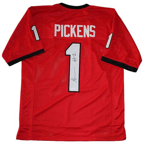 George Pickens Autographed Signed Georgia Bulldogs Custom Red #1 Jersey ...