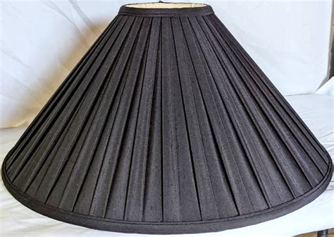 Black Pleated Silk Coolie Lamp Shade 20" W | Lamp Shade Pro
