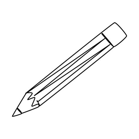 Single line drawing of a pencil. stationary for school equipment. Back ...