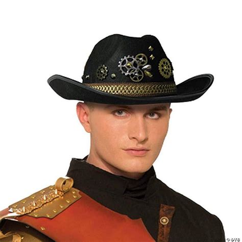 Steampunk Cowboy Men's Costume Hat, Black