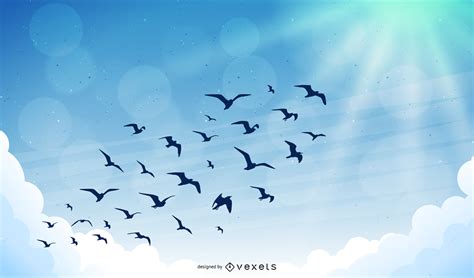 Birds In The Sky Vector Vector Download