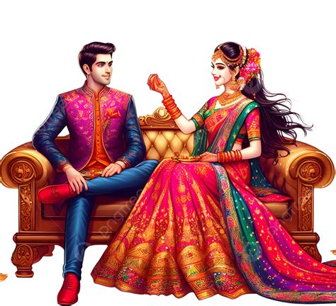 Indian Wedding Couple Clipart Png - Image to u