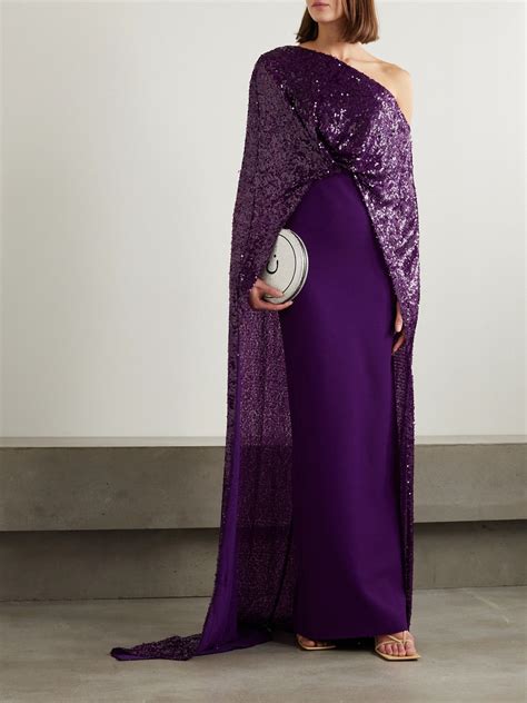 SAFIYAA Cadenza cape-effect sequined georgette and stretch-crepe gown in 2024 | Gowns, Gowns ...