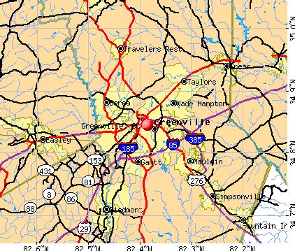 Greenville Sc Zip Code Map - Maps For You