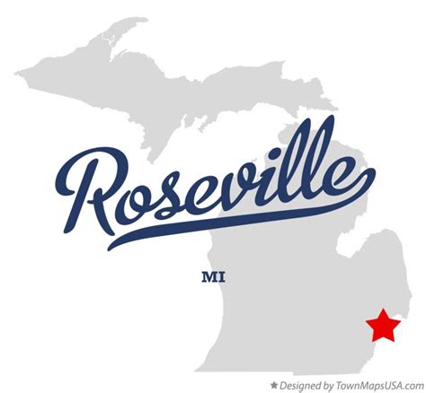 Map of Roseville, MI, Michigan