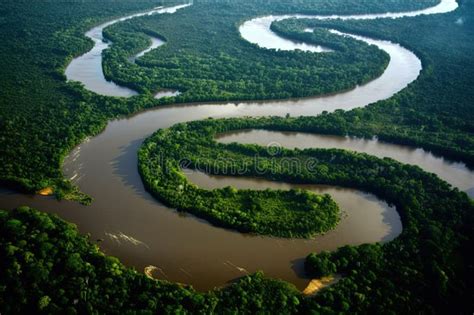 Aerial View of the Amazon River, with Its Winding and Murky Waters Stock Photo - Image of ...