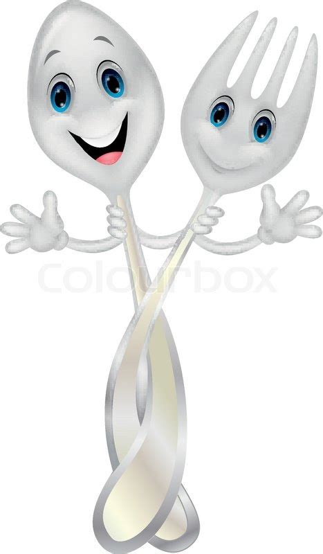 Vector illustration of Spoon and fork ... | Stock vector | Colourbox