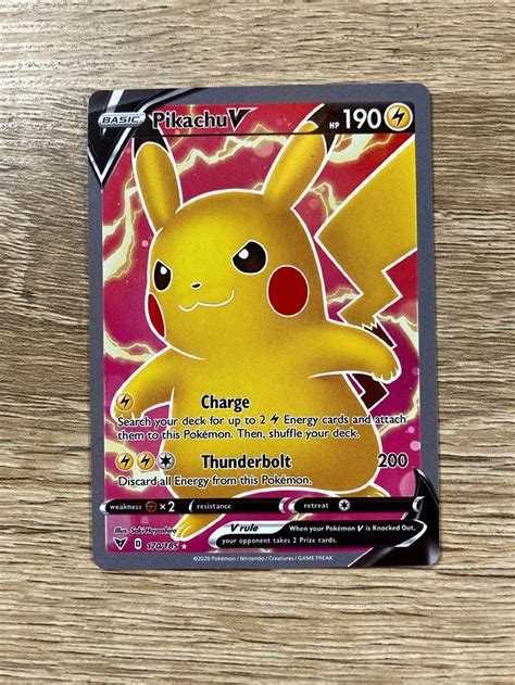 Pikachu V Full Art Custom Made Pokémon Card Vivid Voltage | Etsy