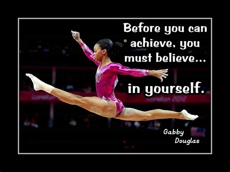 Gabby Douglas Inspirational 'Believe' Gymnastics Quote Poster, Motivational Wall Art Gift ...