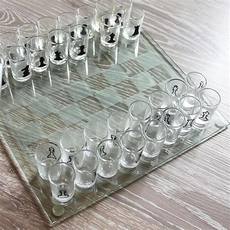 Small Shot Glass Chess Board Drinking Game Set Int... – Grandado