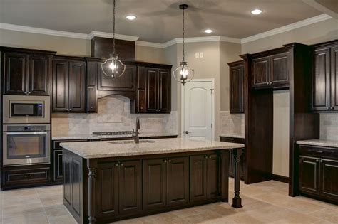 Black walnut stained knotty alder cabinets. | Kitchen remodel, Walnut kitchen cabinets, Alder ...