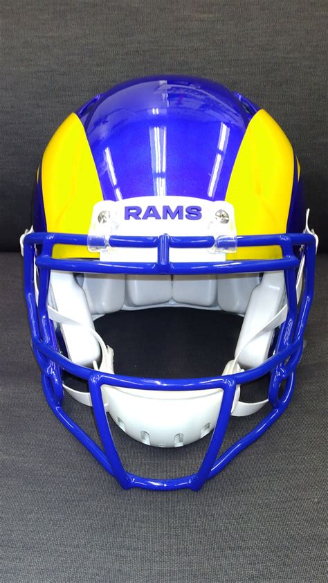 LA Rams 2020 Authentic Speed Helmet with 3D Bumpers & OBJ Facemask ...