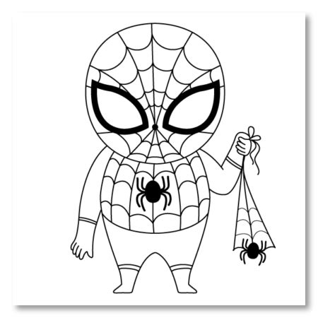 Baby Spiderman with Spider Coloring Page - Coloring Home Club