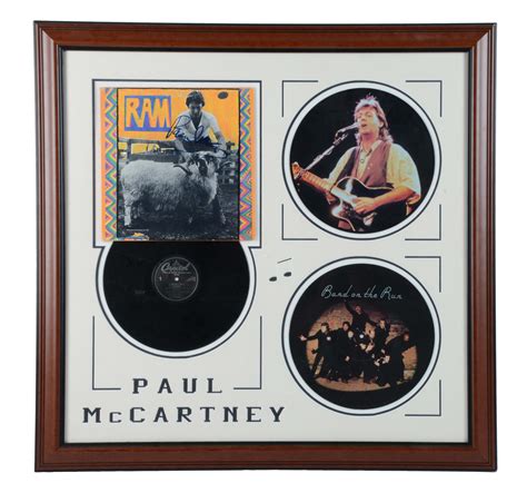 Lot Detail - PAUL MCCARTNEY AUTOGRAPHED RAM ALBUM DISPLAY.