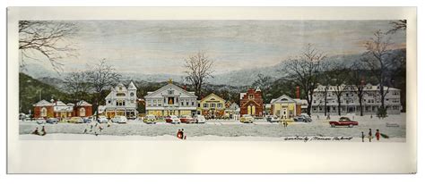 Lot Detail - Norman Rockwell Signed Print ''Home For Christmas, Stockbridge at Main Street''