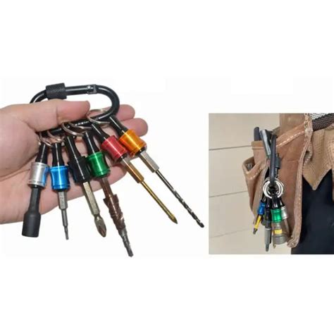 Quick Release Bit Holder Set 1/4" Hex Shank Keychain, 6 Pce For Sale ...