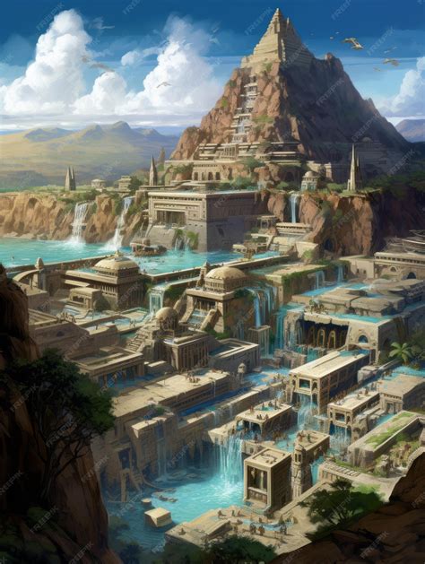 Premium AI Image | Realistic Depiction of an Advanced Ancient Civilization