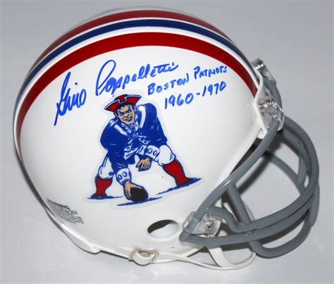 Gino Cappelletti Signed Patriots Throwback Mini-Helmet Inscribed ...