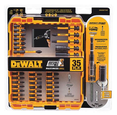 DEWALT, Screwdriver Bit Set, 35 No. of Pieces, Screwdriver Bit Set - 465T65|DWA2NGFT35IR - Grainger