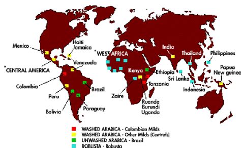 1. Coffee production in the world (source: FNC, 1996). | Download ...