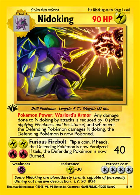 Nidoking Custom Pokemon Card by IAmTheDaveO on DeviantArt