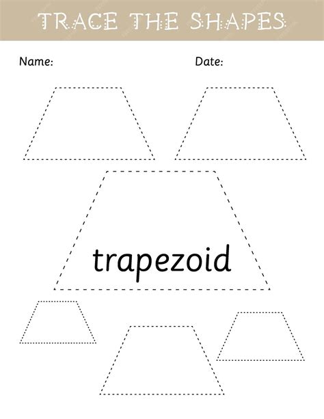 Premium Vector | Trace the shapes, trapezoid tracing practice, fine motor skills worksheet for ...