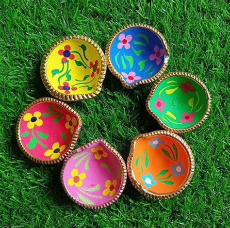 Handpainted Clay Diya For Diwali / Designer Terracota Diya, Finish Type: Hendpented at Rs 10 ...