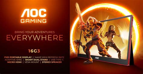 AOC announce their first portable gaming monitor : AOC GAMING 16G3 | WePC