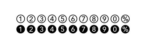 Premium Vector | Numbers Numbers with percentage Black isolated font in ...