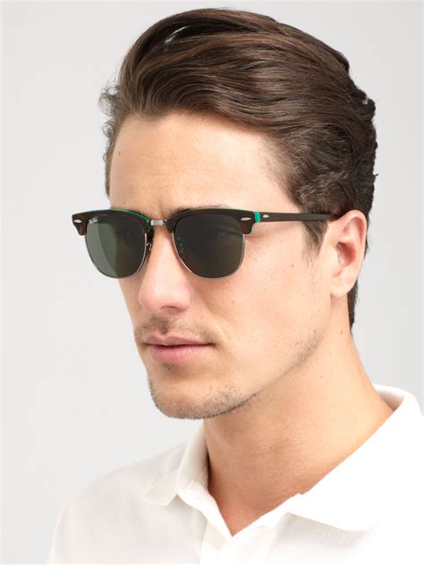 Ray-ban Plastic Clubmaster Sunglasses in Gray for Men | Lyst