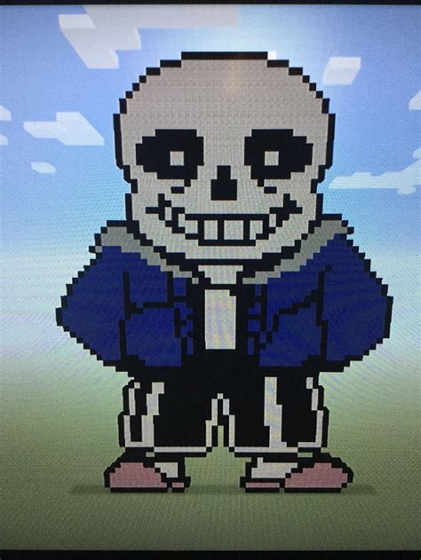 Minecraft pixel art! coloured sans by EdstravagantArt on DeviantArt