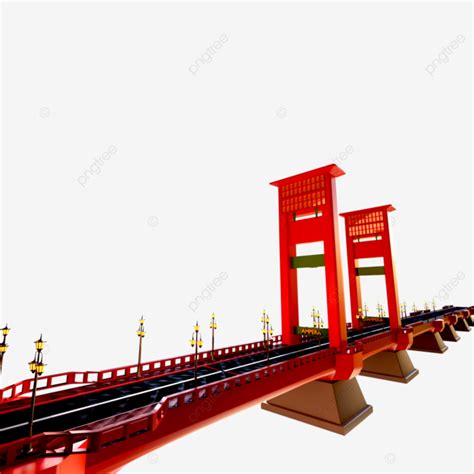 Jembatan Ampera Malam Kota Palembang Indonesia 3d, Ampera, Palembang, Jembatan Ampera PNG ...