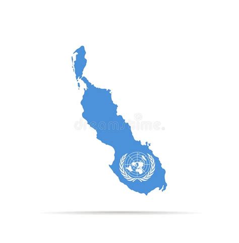 Vector Map of Bougainville Island Combined with United Nations Flag ...