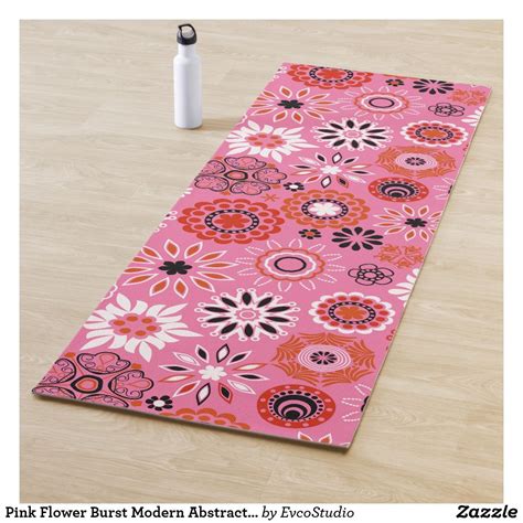 Pink Flower Burst Modern Abstract Floral Pattern | Personalized yoga ...