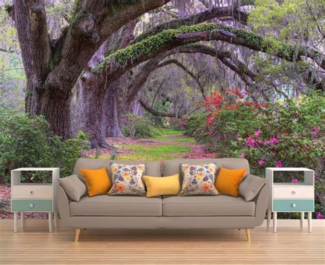 Tree Wallpaper Forest Wallpaper Tree Wall Mural Nature Wall - Etsy