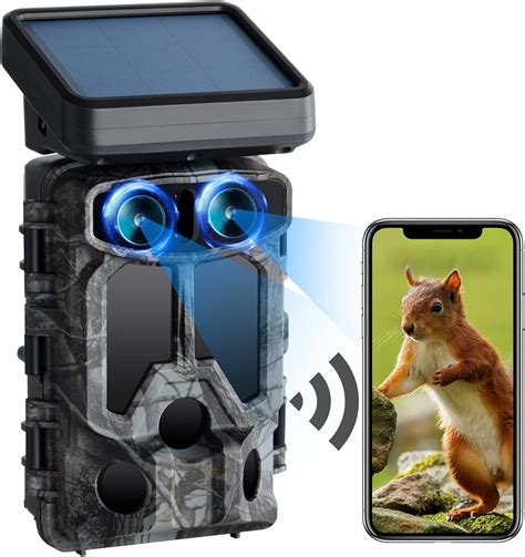 Amazon.com: VOOPEAK Trail Camera Solar Powered WiFi 60MP 4K UHD Wildlife Hunting Camera Dual ...