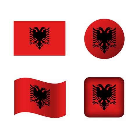 Vector Albania National Flag Icons Set 33525455 Vector Art at Vecteezy