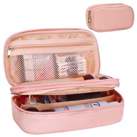 Makeup Small Travel Cosmetic Brushes Bag for Women Girls Portable 2 Layer Case Brush Organizer ...