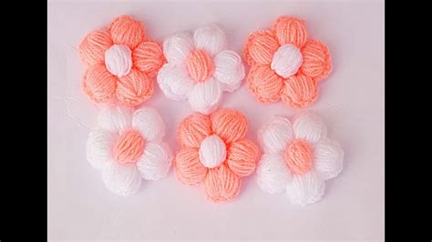 Crochet puff stitch flowers very easy - YouTube